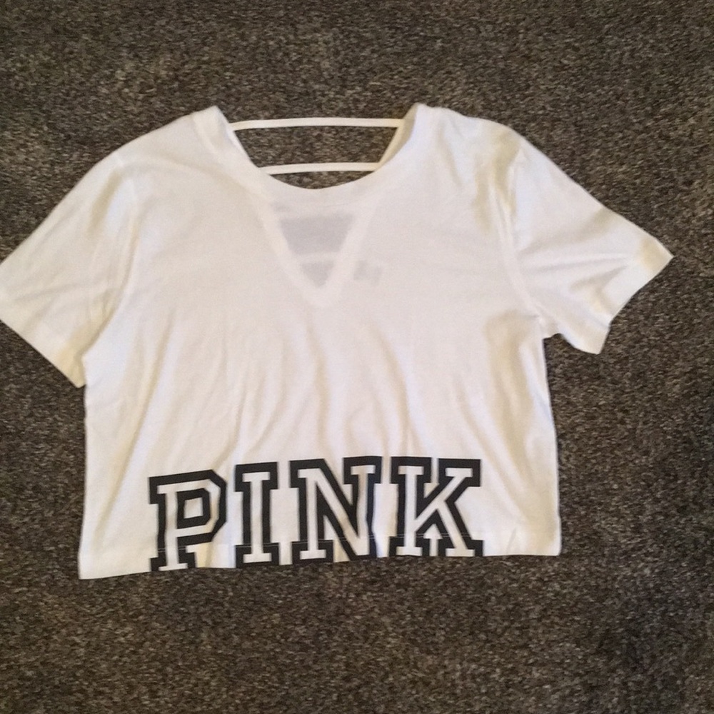 NWOT VS Pink short sleeve crop shirt